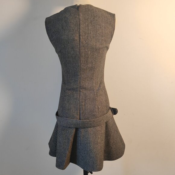 Self-portrait Grey Checkered Wave Belted Short Dress - Picture 7 of 11